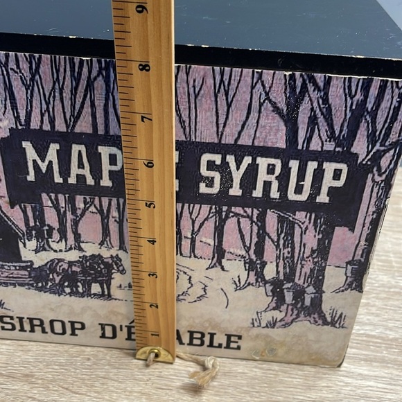 Vintage Vibe Maple Syrup Storage Box Black White Hinged Cover - Picture 11 of 14